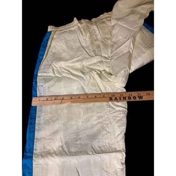 Vtg 90s Y2k sportswear Nylon Blue Track Sweatpants Color block white blue S - Picture 8 of 13